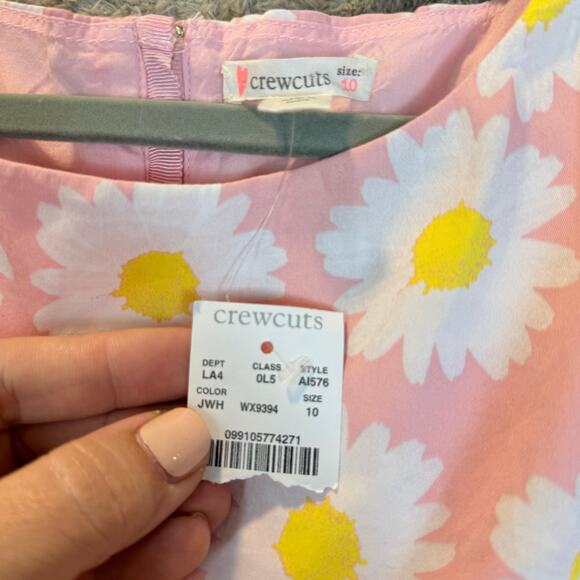 NWT Crewcuts Daisy Floral Dress Tie Waist Sleeveless Pink Girls 10 Spring Easter - Picture 9 of 9